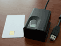 Futronic FS82 fingerprint scanner, general view, smart card removed