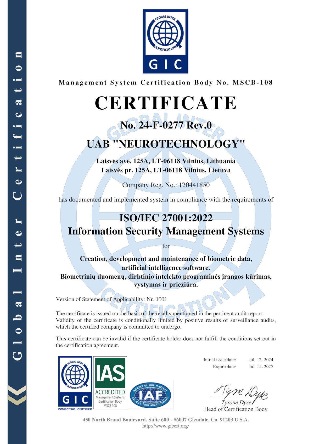 Certificate thumbnail