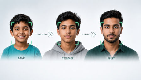 UIDAI Biometrics Challenge, Face Age Variation - Ai-generated Illustration