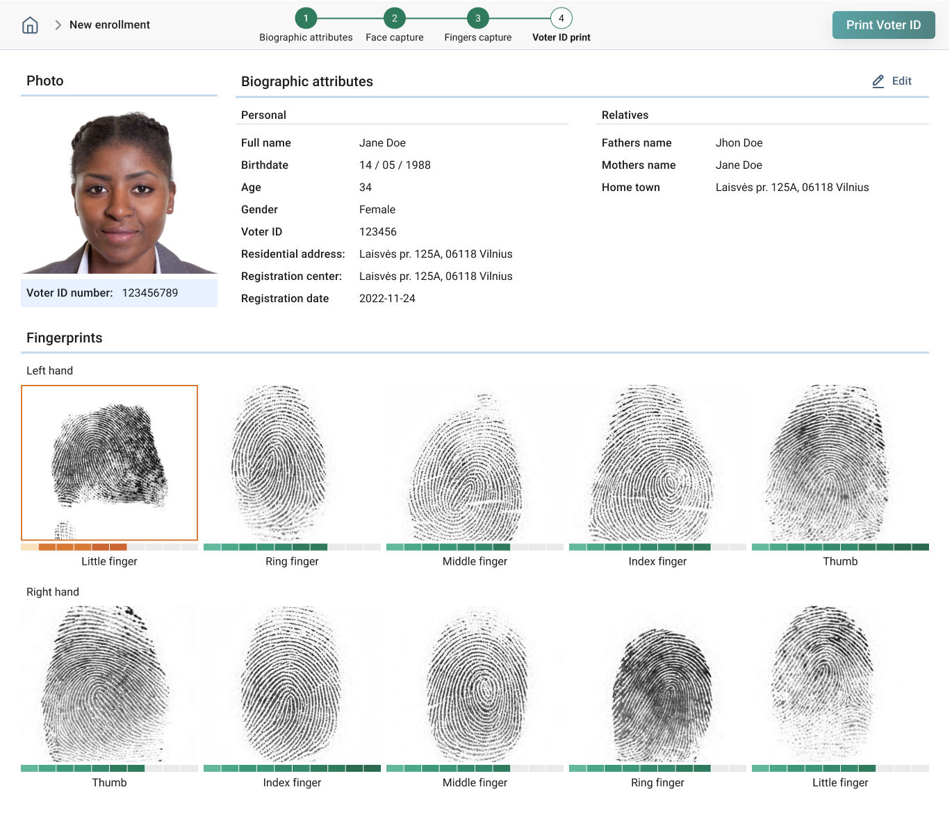 MegaMatcher Identity Registration System screenshot